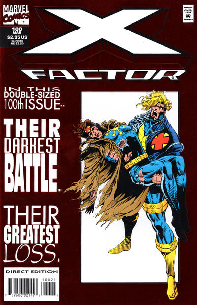 Cover for X-Factor (Marvel, 1986 series) #100 [Direct Edition - Deluxe Red Foil Cover]