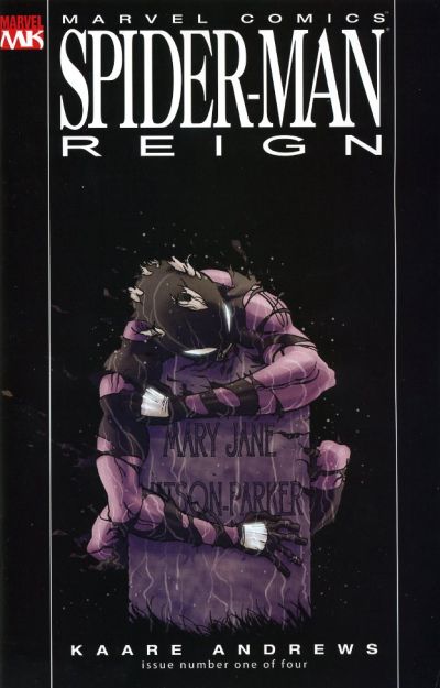 Cover for Spider-Man: Reign (Marvel, 2007 series) #1 [Direct Edition - 50/50 Split - Black Costume]