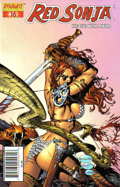 Cover for Red Sonja (Dynamite Entertainment, 2005 series) #16 [Eric Basldua Cover]