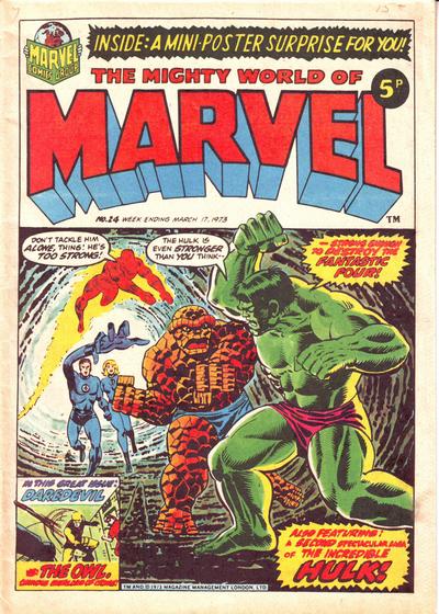 Cover for The Mighty World of Marvel (Marvel UK, 1972 series) #24