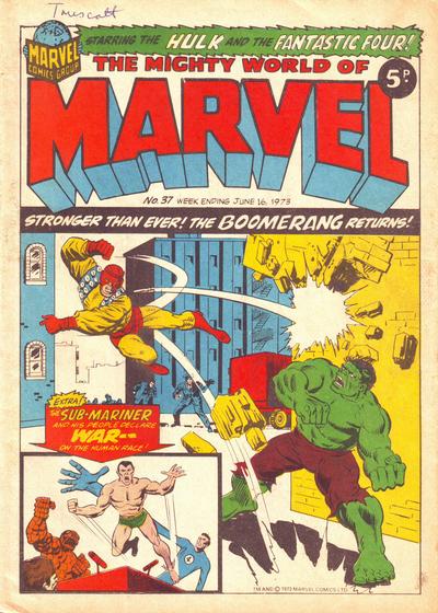 Cover for The Mighty World of Marvel (Marvel UK, 1972 series) #37