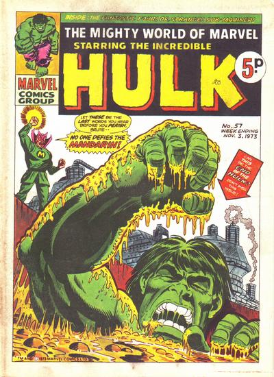 Cover for The Mighty World of Marvel (Marvel UK, 1972 series) #57