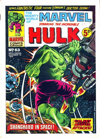 Cover for The Mighty World of Marvel (Marvel UK, 1972 series) #63