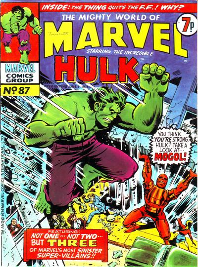 Cover for The Mighty World of Marvel (Marvel UK, 1972 series) #87