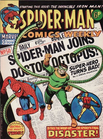 Cover for Spider-Man Comics Weekly (Marvel UK, 1973 series) #50