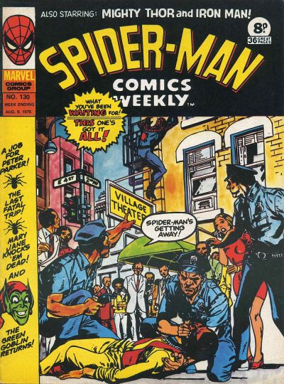 Cover for Spider-Man Comics Weekly (Marvel UK, 1973 series) #130