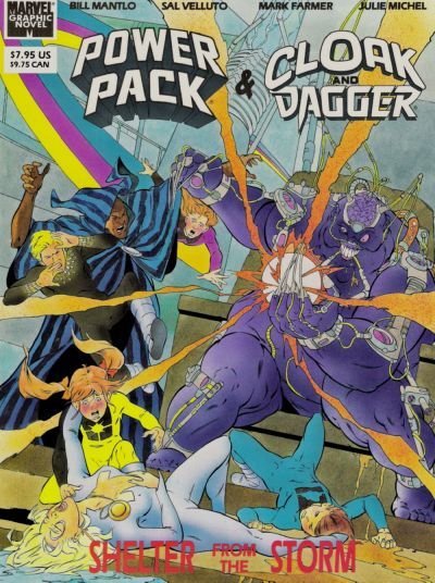 Cover for Marvel Graphic Novel: Cloak and Dagger and Power Pack: Shelter from the Storm (Marvel, 1989 series) 