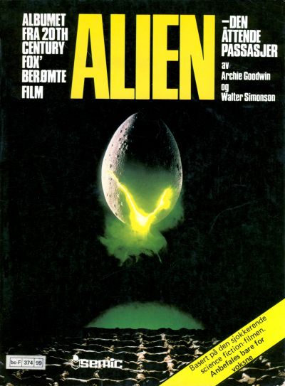 Cover for Alien - den åttende passasjer (Semic, 1979 series) 