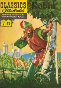 Cover Thumbnail for Classics Illustrated (Thorpe & Porter, 1951 series) #7 - Robin Hood [1'3 Price Black Title]
