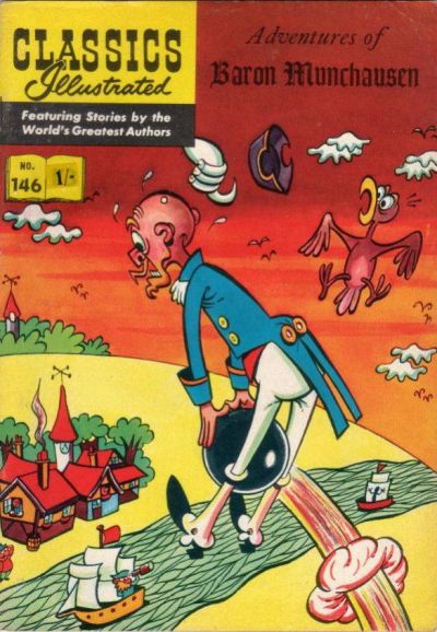 Cover for Classics Illustrated (Thorpe & Porter, 1951 series) #146 - Adventures of Baron Munchausen