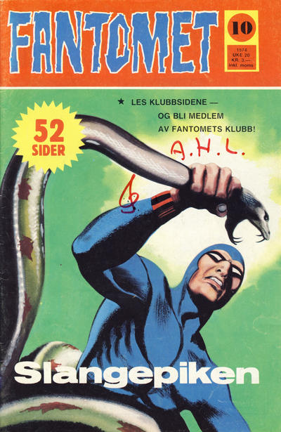 Cover for Fantomet (Nordisk Forlag, 1973 series) #10/1974