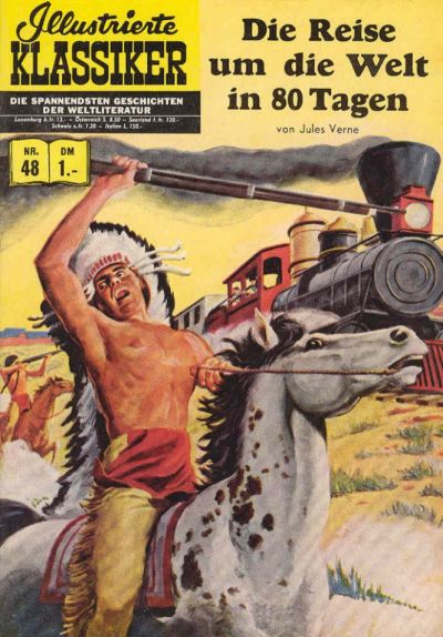 Cover for Illustrierte Klassiker [Classics Illustrated] (BSV - Williams, 1956 series) #48 - Die Reise um die Welt in 80 Tagen [HLN 50]