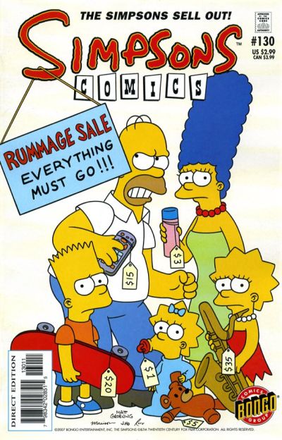 Cover for Simpsons Comics (Bongo, 1993 series) #130