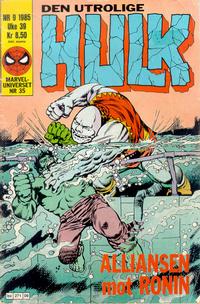 Cover Thumbnail for Hulk (Semic, 1984 series) #9/1985