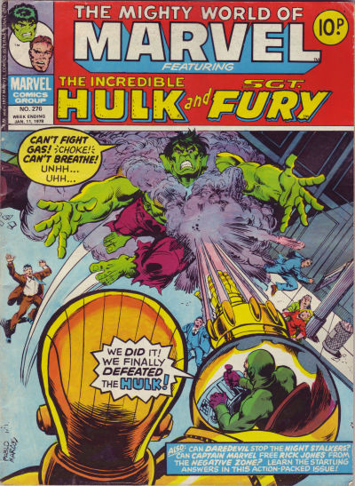 Cover for The Mighty World of Marvel (Marvel UK, 1972 series) #276