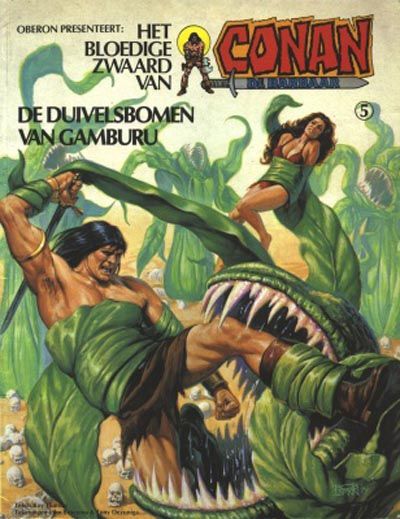 Cover for Het bloedige zwaard van Conan de barbaar (Oberon, 1979 series) #5 - De duivelsbomen van Gamburu [Eerste druk]