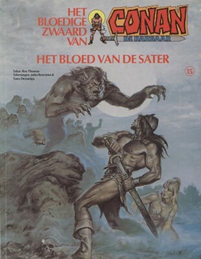 Cover for Het bloedige zwaard van Conan de barbaar (Oberon, 1979 series) #15 - Het bloed van de sater