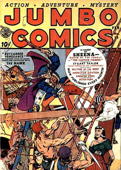 Cover for Jumbo Comics (Fiction House, 1938 series) #12
