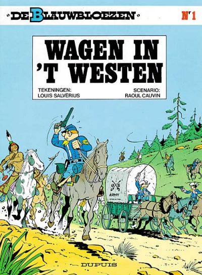 Cover for De Blauwbloezen (Dupuis, 1972 series) #1 - Wagen in 't westen