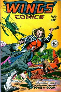 Cover Thumbnail for Wings Comics (Fiction House, 1940 series) #102