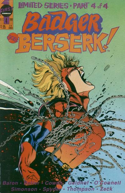Cover for Badger Goes Berserk (First, 1989 series) #4