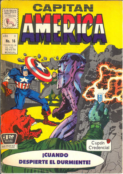 Cover for Capitán América (Editora de Periódicos, S. C. L. "La Prensa", 1968 series) #16
