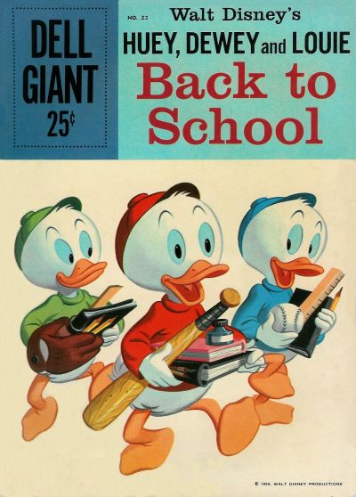 Cover for Dell Giant (Dell, 1959 series) #22 - Walt Disney's Huey, Dewey, and Louie Back to School