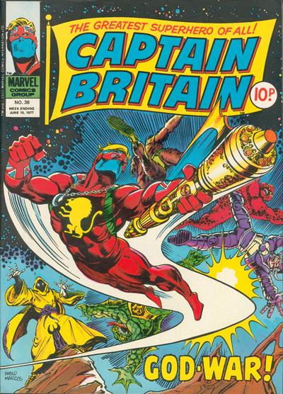 Cover for Captain Britain (Marvel UK, 1976 series) #36