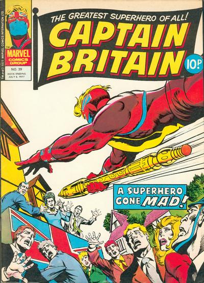 Cover for Captain Britain (Marvel UK, 1976 series) #39