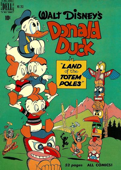 Cover for Four Color (Dell, 1942 series) #263 - Walt Disney's Donald Duck in "Land of the Totem Poles"