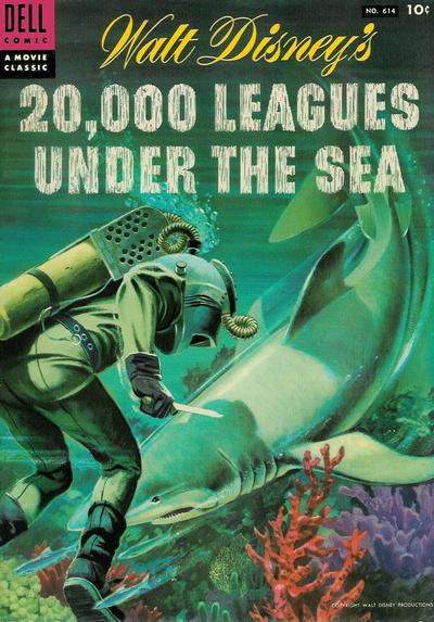 Cover for Four Color (Dell, 1942 series) #614 - Walt Disney's 20,000 Leagues Under the Sea
