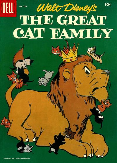 Cover for Four Color (Dell, 1942 series) #750 - Walt Disney's The Great Cat Family