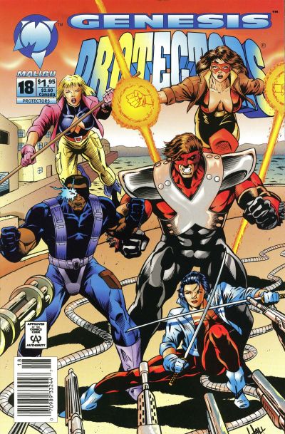 Cover for Protectors (Malibu, 1992 series) #18 [Newsstand]