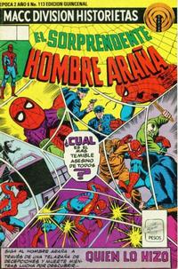 Cover Thumbnail for El Sorprendente Hombre Araña (Editorial OEPISA, 1974 series) #113