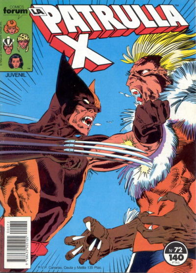 Cover for La Patrulla-X (Planeta DeAgostini, 1985 series) #72