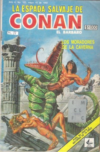 Cover for La Espada Salvaje de Conan el Bárbaro (Novedades, 1988 series) #103