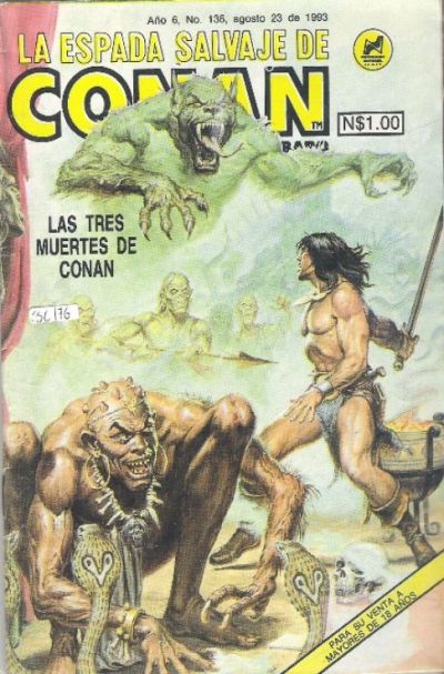 Cover for La Espada Salvaje de Conan el Bárbaro (Novedades, 1988 series) #136