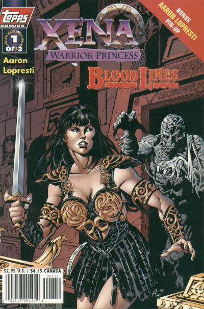 Cover for Xena: Warrior Princess: Bloodlines (Topps, 1998 series) #1 [Art Cover]