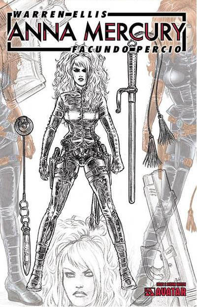 Cover for Anna Mercury (Avatar Press, 2008 series) #2 [Design Sketch]