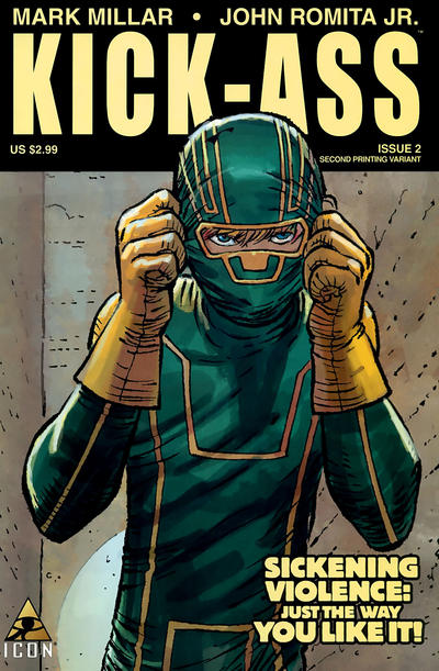 Cover for Kick-Ass (Marvel, 2008 series) #2 [Second Printing]
