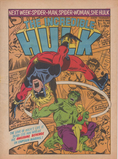 Cover for The Incredible Hulk (Marvel UK, 1980 series) #63