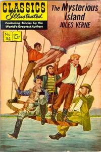 Cover for Classics Illustrated (Gilberton, 1947 series) #34 - Mysterious Island [HRN 140 - Painted Cover]