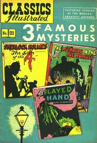 Cover Thumbnail for Classics Illustrated (Gilberton, 1947 series) #21 [HRN 62] - 3 Famous Mysteries