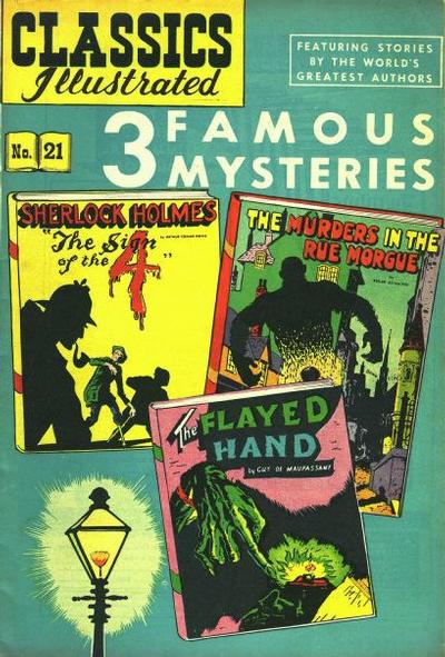 Cover for Classics Illustrated (Gilberton, 1947 series) #21 [HRN 62] - 3 Famous Mysteries