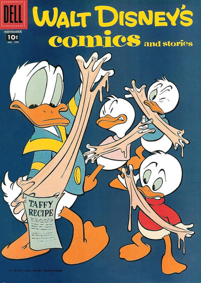 Cover for Walt Disney's Comics and Stories (Dell, 1940 series) #v18#2 (206)