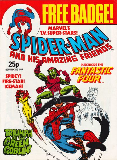 Cover for Spider-Man and His Amazing Friends (Marvel UK, 1983 series) #553