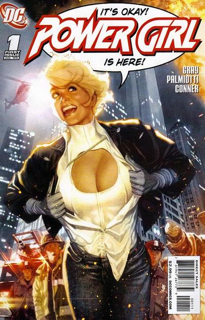 Cover for Power Girl (DC, 2009 series) #1 [Adam Hughes Cover]
