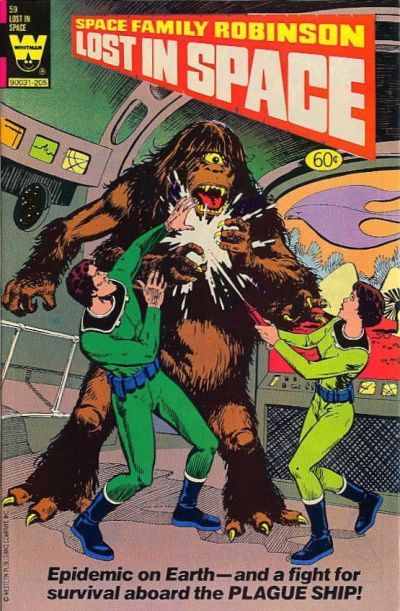 Cover for Space Family Robinson, Lost in Space on Space Station One (Western, 1974 series) #59 [Yellow Logo]