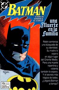 Cover for Batman [Batman Una muerte en la Familia] (Zinco, 1989 series) #1