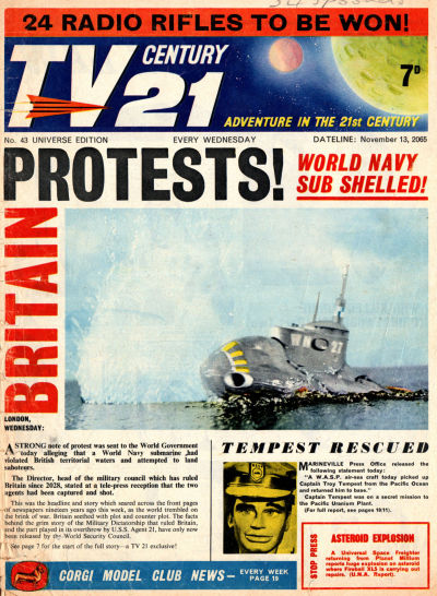 Cover for TV Century 21 (City Magazines; Century 21 Publications, 1965 series) #43